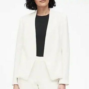 White Collarless Blazer Size 10 New with Tags